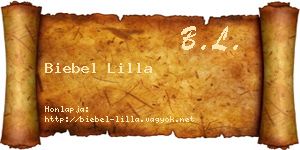 Biebel Lilla névjegykártya